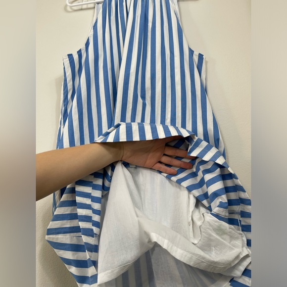 J.Crew Blue and White Striped Cotton Work Summer SunDress Dress Size 12 - Picture 13 of 15